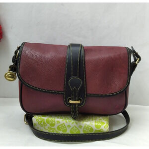 Dooney & Bourke Burgundy Pebbled Leather Crossbody Bag - Vintage